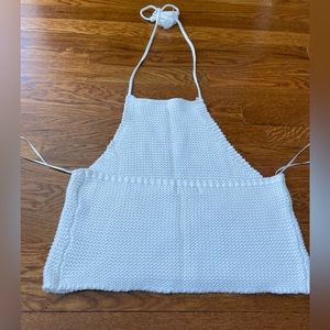 NWOT. 525 Crochet Halter Top, white size L
